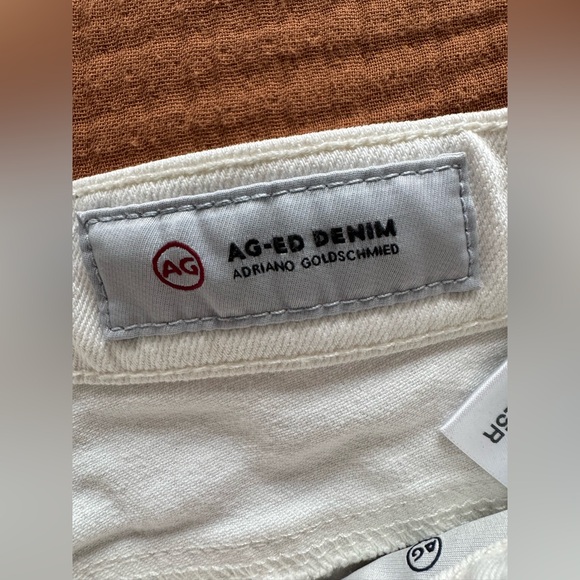 AG Adriano Goldschmied Jeans White Denim The Mari High Rise Straight EUC Sz 25R - Picture 10 of 14
